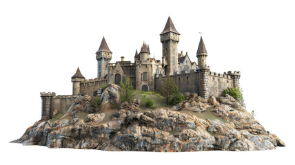 Fototapeta premium Historic Castle Hilltop Landscape Ultra HD 7K Image for Commercial Use