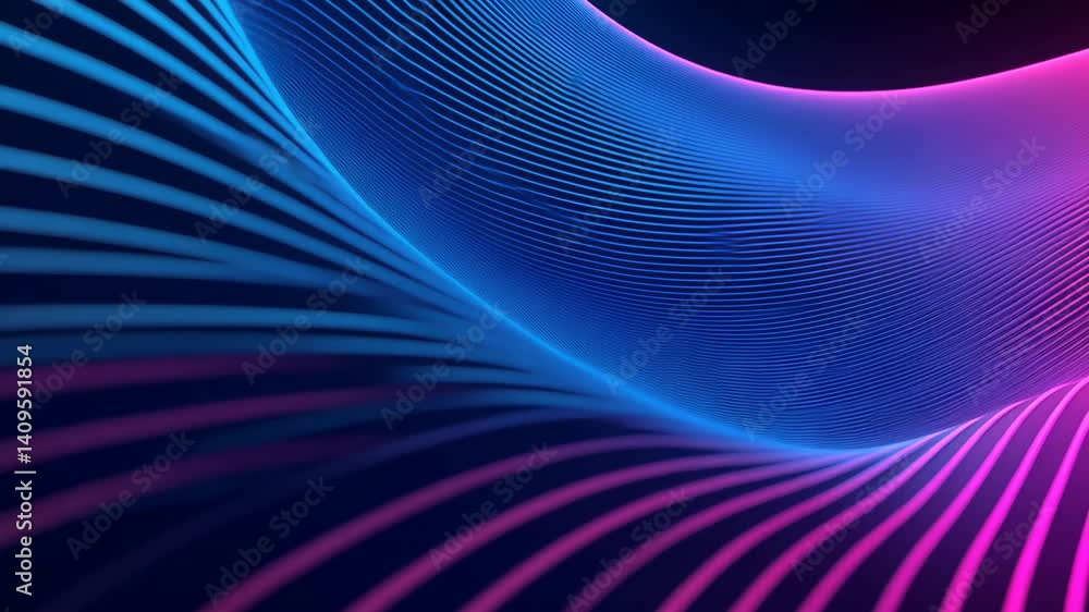 Poster abstract digital wave forms with vibrant colors.
