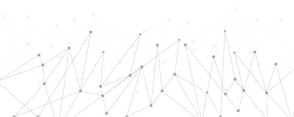Abstract white gray digital technology futuristic communication high tech concept background. Technology dots lines connect network background.
