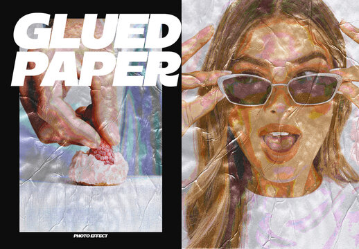 Glued Paper Pop Art Poster Photo Effect