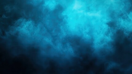 Deep blue, hazy smoke fills the dark space.