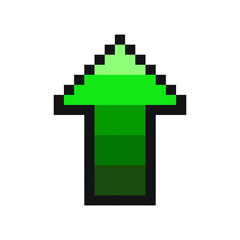 Pixel green arrow, 8 bit arrow pointing up.