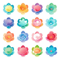 Floral Watercolor Collection: Diverse Flower Set for Design Projects