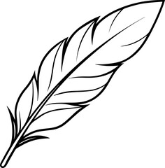 feather outline vector icon line art © Vector.com