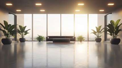 Fototapeta premium Modern Minimalist Office Space with Natural Light