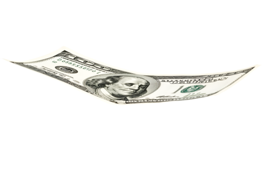 One Hundred Dollar Bill Floating in Air Wealth Success Financial Freedom
