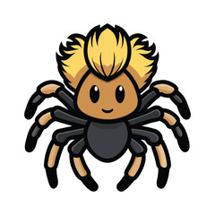 Cute Cartoon Spider with Smiling Face