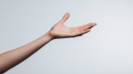 A female hand showing open palm