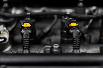 Old engine close up at the shop