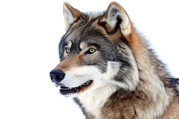 Fototapeta premium Wolf's Majestic Gaze, Wild Beauty, Intense Eyes, Gray Fur, Canine
