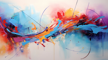 Abstract colorful splash ink oil painting illustration background poster decorative painting