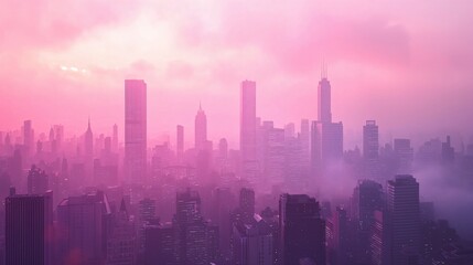 Fototapeta premium Blockchain, AI, and Big Data in a Futuristic Cityscape