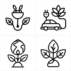 ecology icons set