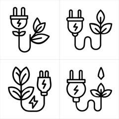 eco energy icon set  
