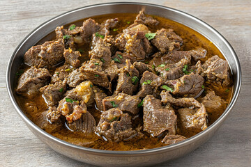 Hearty beef curry simmered in a flavorful sauce.