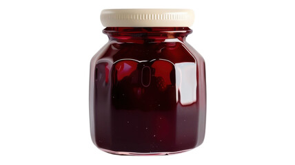 Sweet Strawberry Jam in Small Glass Jar Close up Studio Shot Food Photography Culinary Delight Homemade Preserve
