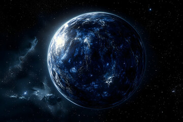Obraz premium Cosmic view of Earth in deep space.