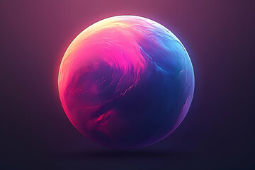 Vibrant, glowing sphere of abstract colors.