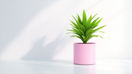 Minimalist plant in a pink pot