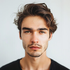 Fototapeta premium Attractive Young Man with Natural Pose and Casual Appearance