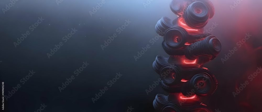 Aufkleber abstract structure with red glow