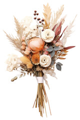 Obraz premium PNG Dried flower bouquet flowers vintage dried.