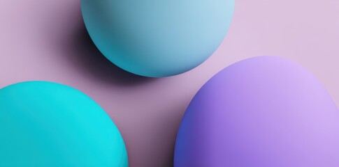 Obraz premium different colored, round shapes in pastel blue, purple, and turquoise, with a simple background