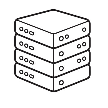 stacked server rack black and white clip art preview