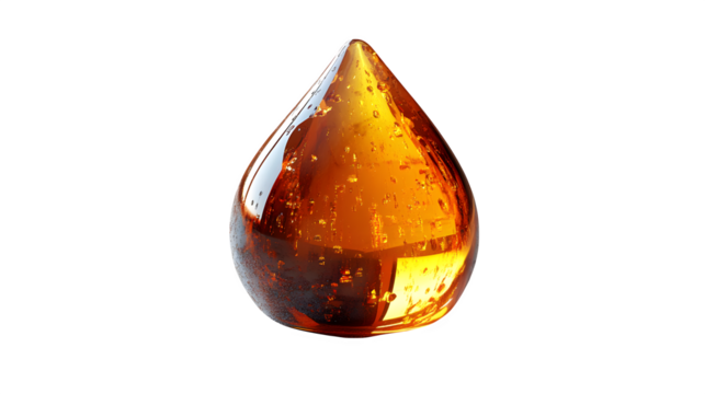 Oil drop glossy effect isolated on white background