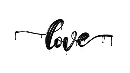 Black love sign on a white background.
Abstract 3D illustration.