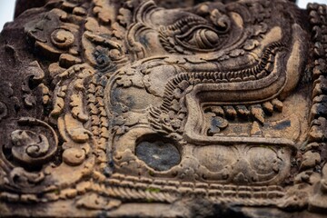 Banteay Srei, Angkor Wat is located in Cambodia. One of the seven architectural wonders of the world. Tomb Raider filming location