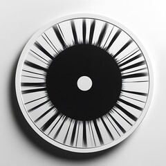 Black and White Circular Optical Illusion with Radial Lines