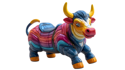 Mechanical bull realistic fair ride style isolated on white background