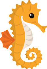Fototapeta premium Seahorse ocean day illustration. Marine life, sea animal vector isolated