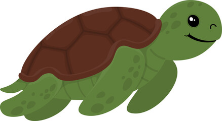 Turtle ocean day illustration. Marine life, sea animal vector isolated