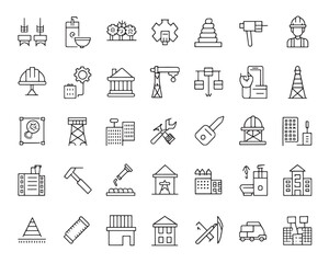 Outline Icons for Construction