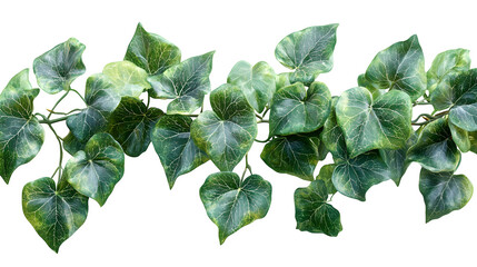 Fototapeta premium Ivy vine climbing plant, leaf details, realistic, isolated on white background