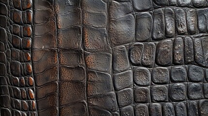 Dark crocodile skin texture showcasing intricate patterns.