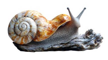 Land snail isolated on white background, HD and realistic