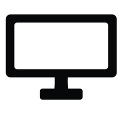 Cute cartoon hand drawn vector computer silhouette.