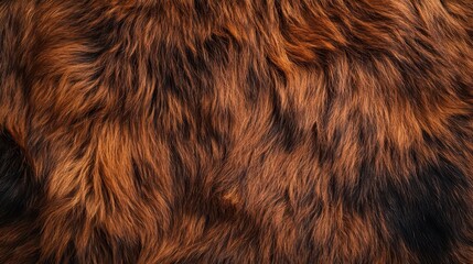 Naklejka premium Close-up view of a rich, brown and dark-brown animal hide texture.