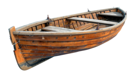 Serene Wooden Rowboat Moored at Dock Ultra HD Image