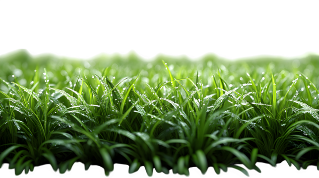 Green grass realistic surface texture isolated on white background