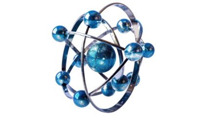 Abstract Atom Molecule Model Genetic Science Visualization for Medical Scientific and Technological Designs