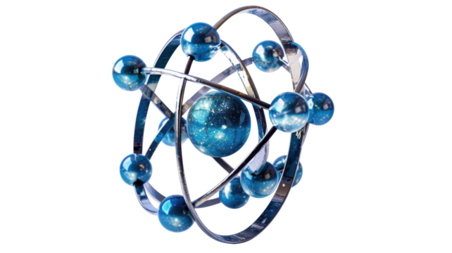 Abstract Atom Molecule Model Genetic Science Visualization for Medical Scientific and Technological Designs