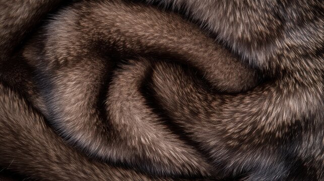 Close-up view of rich, luxurious mink fur fabric.