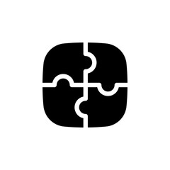 Obraz premium Square puzzle icon. Perfect for representing teamwork, problem solving, strategy, and integration concepts