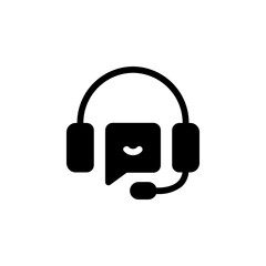 Customer service icon with headset and speech bubble. support, help, and assistance. Ideal for websites, apps, contact us, and online support