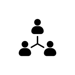 Network connection icon. representing teamwork, social connections, communication, and hierarchy.