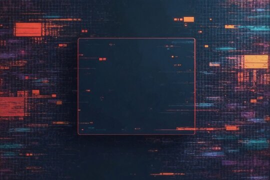 Abstract Digital Processing: Pixelated Blocks and Distorted Lines Forming a Modern Tech Landscape for Data and Information Concepts